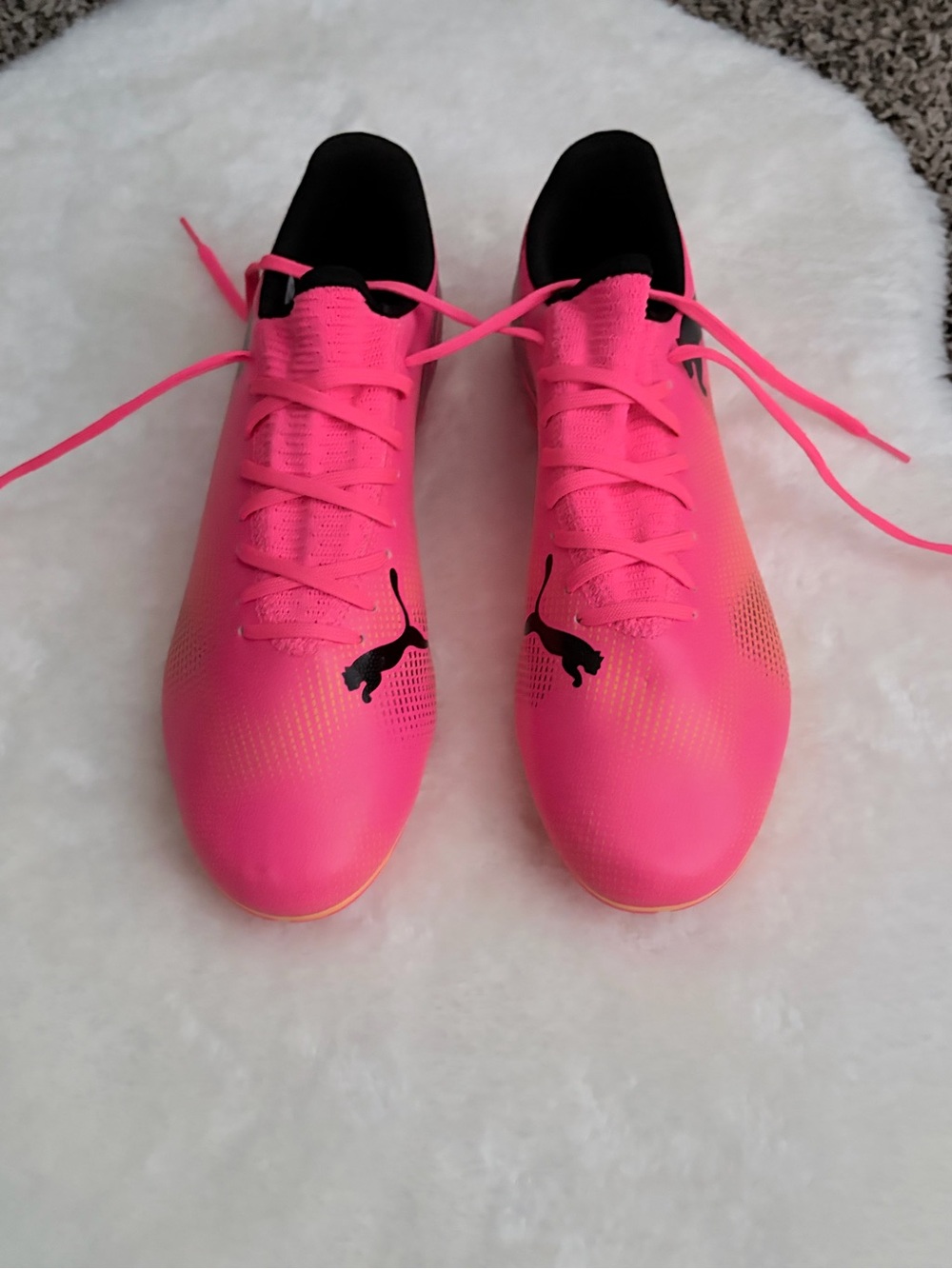 Puma Men’s Vivid Pink Soccer Cleats with Black Accents